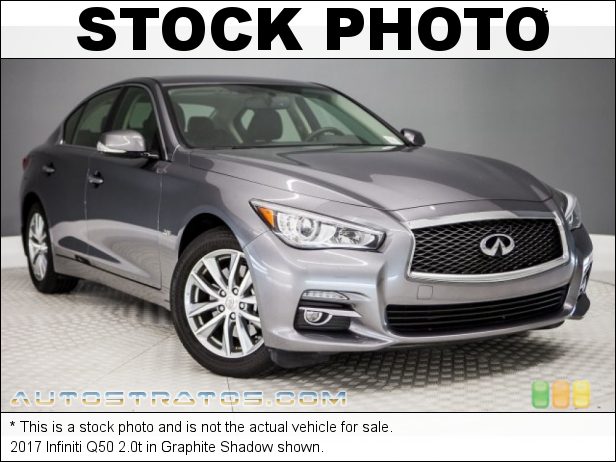 Stock photo for this 2017 Infiniti Q50 2.0t 2.0 Liter Turbocharged DOHC 16-Valve VVT 4 Cylinder 7 Speed Automatic