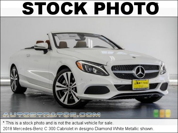 Stock photo for this 2018 Mercedes-Benz C 300 Cabriolet 2.0 Liter Turbocharged DOHC 16-Valve VVT 4 Cylinder 9 Speed Automatic