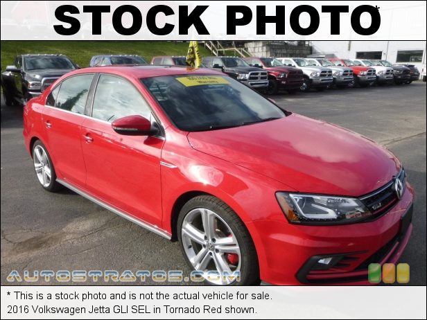 Stock photo for this 2016 Volkswagen Jetta GLI 2.0 Liter Turbocharged TSI DOHC 16-Valve 4 Cylinder 6 Speed Automatic
