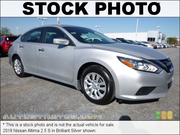 Stock photo for this 2018 Nissan Altima 2.5 S 2.5 Liter DOHC 16-Valve CVTCS 4 Cylinder Xtronic CVT Automatic