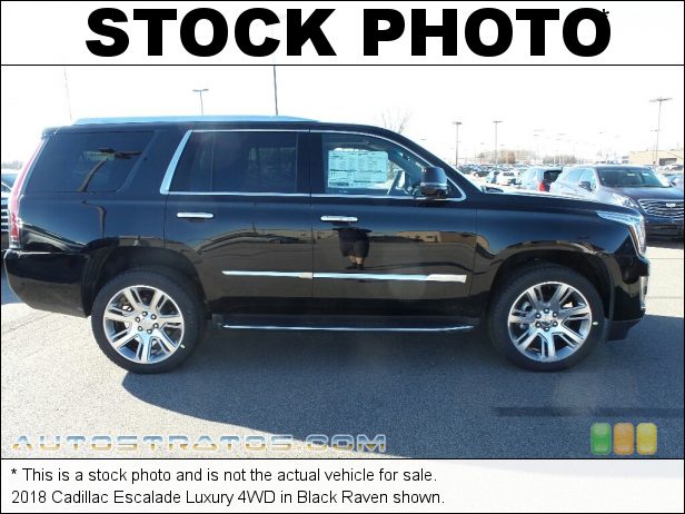 Stock photo for this 2018 Cadillac Escalade Luxury 4WD 6.2 Liter SIDI OHV 16-Valve VVT V8 10 Speed Automatic