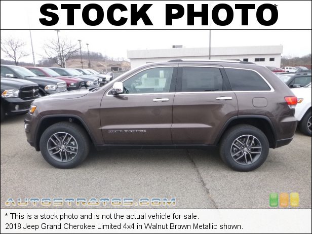 Stock photo for this 2018 Jeep Grand Cherokee Limited 4x4 3.6 Liter DOHC 24-Valve VVT Pentastar V6 8 Speed Automatic