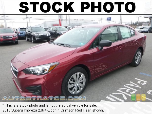 Stock photo for this 2018 Subaru Impreza 2.0i 4-Door 2.0 Liter DI DOHC 16-Valve DAVCS Horizontally Opposed 4 Cylinder Lineartronic CVT Automatic