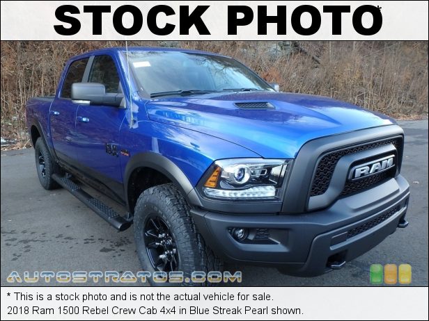 Stock photo for this 2018 Ram 1500 Rebel Crew Cab 4x4 5.7 Liter OHV HEMI 16-Valve VVT MDS V8 8 Speed Automatic