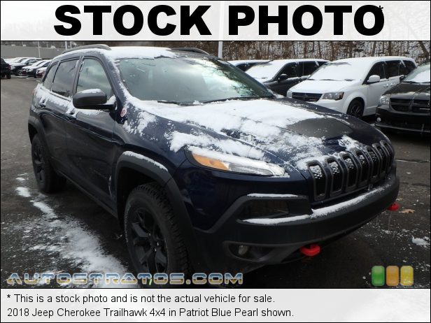 Stock photo for this 2018 Jeep Cherokee Trailhawk 4x4 3.2 Liter DOHC 24-Valve VVT Pentastar V6 9 Speed Automatic