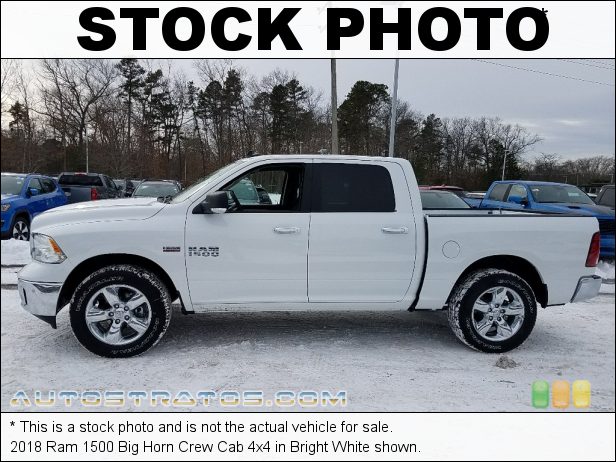 Stock photo for this 2018 Ram 1500 Big Horn Crew Cab 4x4 5.7 Liter OHV HEMI 16-Valve VVT MDS V8 8 Speed Automatic