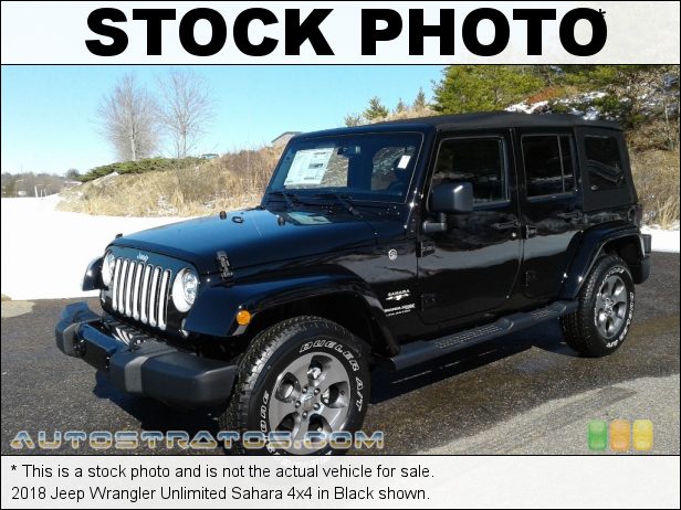 Stock photo for this 2018 Jeep Wrangler Unlimited Sahara 4x4 3.6 Liter DOHC 24-Valve VVT V6 5 Speed Automatic
