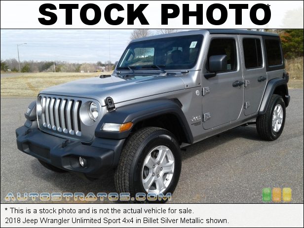 Stock photo for this 2018 Jeep Wrangler Unlimited Sport 4x4 3.6 Liter DOHC 24-Valve VVT V6 8 Speed Automatic