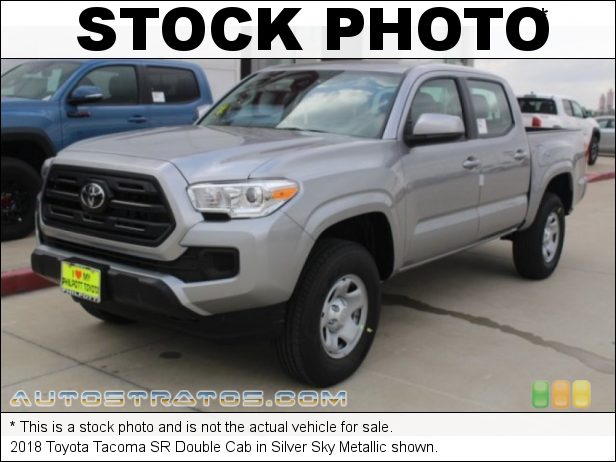Stock photo for this 2018 Toyota Tacoma SR5 Double Cab 2.7 Liter DOHC 16-Valve VVT-i 4 Cylinder 6 Speed Automatic