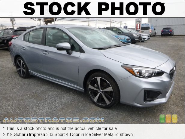Stock photo for this 2018 Subaru Impreza 2.0i Sport 4-Door 2.0 Liter DI DOHC 16-Valve DAVCS Horizontally Opposed 4 Cylinder Lineartronic CVT Automatic