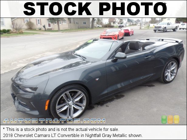 Stock photo for this 2018 Chevrolet Camaro LT Convertible 3.6 Liter DI DOHC 24-Valve VVT V6 8 Speed Automatic