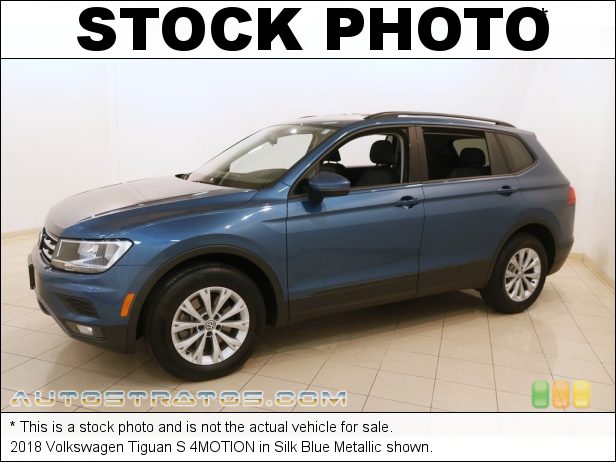 Stock photo for this 2018 Volkswagen Tiguan S 4MOTION 2.0 Liter TSI Turbocharged DOHC 16-Valve VVT 4 Cylinder 8 Speed Automatic