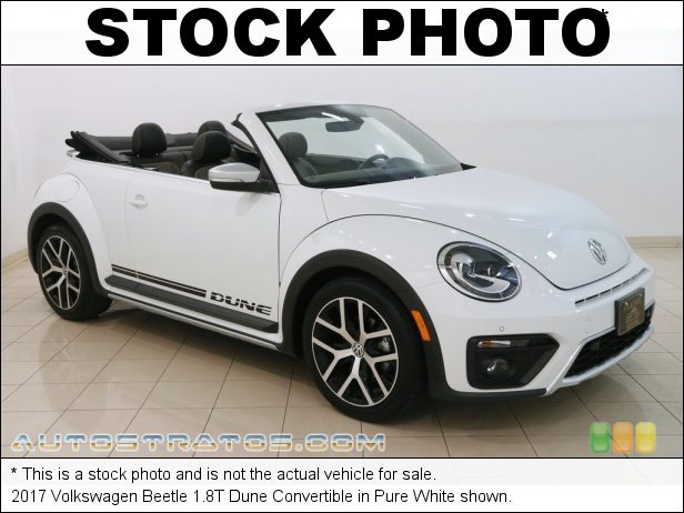 Stock photo for this 2017 Volkswagen Beetle 1.8T Dune Convertible 1.8 Liter TSI Turbocharged DOHC 16-Valve VVT 4 Cylinder 6 Speed Automatic