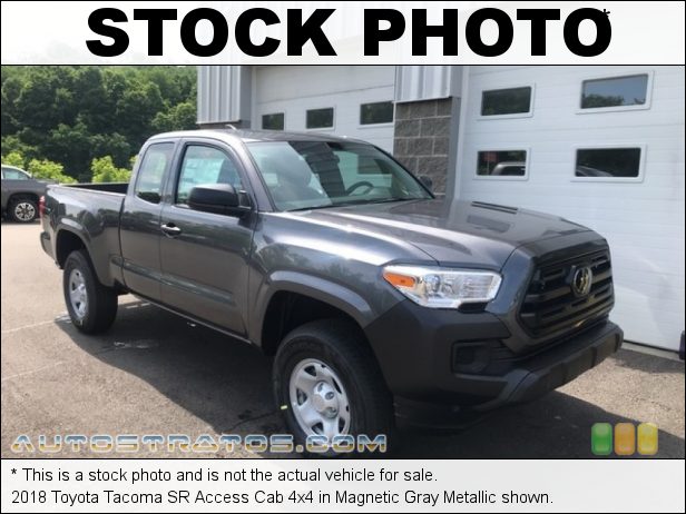 Stock photo for this 2018 Toyota Tacoma SR Access Cab 4x4 2.7 Liter DOHC 16-Valve VVT-i 4 Cylinder 6 Speed Automatic