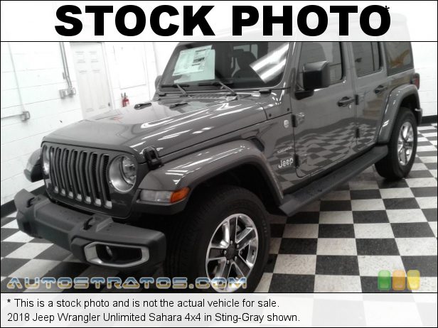 Stock photo for this 2018 Jeep Wrangler Unlimited Sahara 4x4 3.6 Liter DOHC 24-Valve VVT V6 8 Speed Automatic