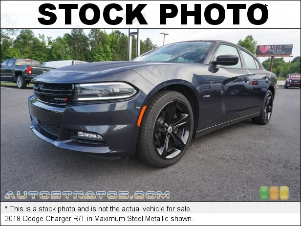 Stock photo for this 2018 Dodge Charger R/T 5.7 Liter HEMI OHV 16-Valve VVT MDS V8 8 Speed TorqueFlight Automatic