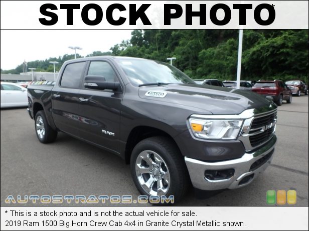 Stock photo for this 2019 Ram 1500 Big Horn Crew Cab 4x4 5.7 Liter OHV HEMI 16-Valve VVT MDS V8 8 Speed Automatic