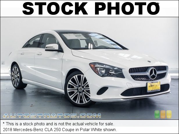 Stock photo for this 2018 Mercedes-Benz CLA 250 Coupe 2.0 Liter Twin-Turbocharged DOHC 16-Valve VVT 4 Cylinder 7 Speed DCT Dual-Clutch Automatic