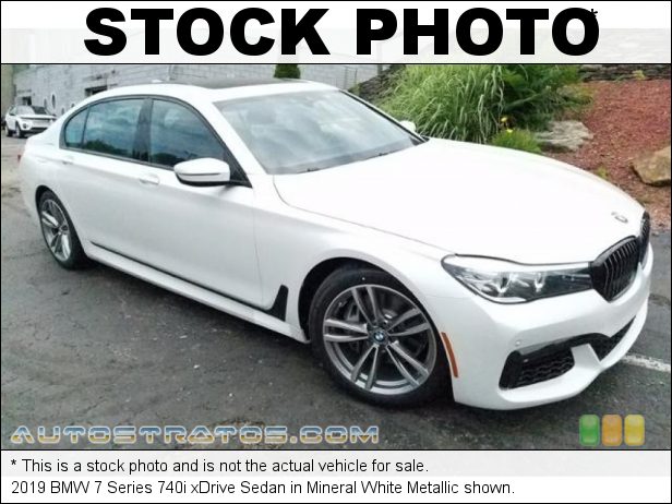 Stock photo for this 2019 BMW 7 Series 740i xDrive Sedan 3.0 Liter DI TwinPower Turbocharged DOHC 24-Valve VVT Inline 6 C 8 Speed Automatic