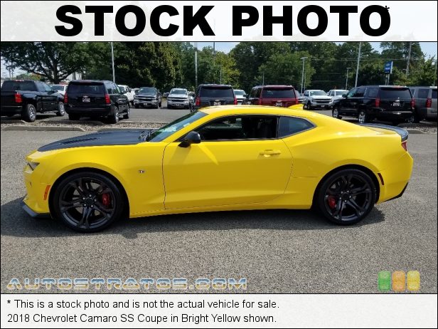Stock photo for this 2018 Chevrolet Camaro SS Coupe 6.2 Liter DI OHV 16-Valve VVT V8 6 Speed Manual