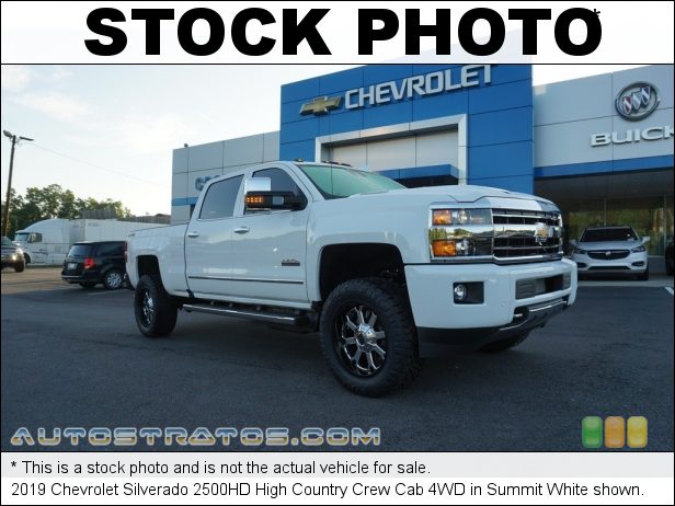 Stock photo for this 2019 Chevrolet Silverado 2500HD Work Truck Crew Cab 4WD 6.0 Liter OHV 16-Valve VVT Vortec V8 6 Speed Automatic