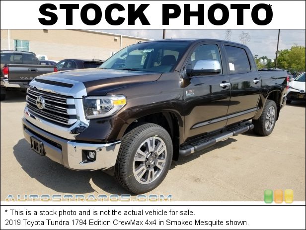 Stock photo for this 2019 Toyota Tundra 1794 Edition CrewMax 4x4 5.7 Liter i-FORCE DOHC 32-Valve VVT-i V8 6 Speed ECT-i Automatic