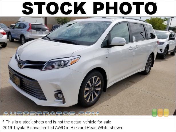 Stock photo for this 2019 Toyota Sienna XLE 3.5 Liter DOHC 24-Valve Dual VVT-i V6 8 Speed Automatic