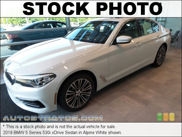 Stock photo for this 2019 BMW 5 Series 530i xDrive Sedan 2.0 Liter DI TwinPower Turbocharged DOHC 16-Valve VVT 4 Cylinder 8 Speed Sport Automatic