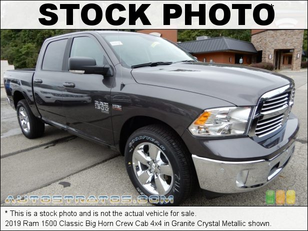 Stock photo for this 2019 Ram 1500 Classic Big Horn Crew Cab 4x4 5.7 Liter OHV HEMI 16-Valve VVT MDS V8 8 Speed Automatic