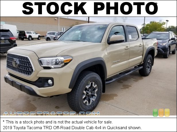 Stock photo for this 2019 Toyota Tacoma Double Cab 4x4 3.5 Liter DOHC 24-Valve VVT-i V6 6 Speed Automatic