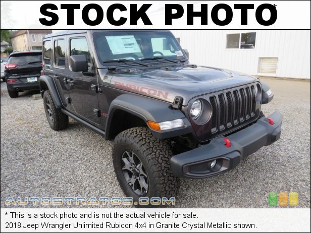 Stock photo for this 2018 Jeep Wrangler Unlimited Rubicon 4x4 2.0 Liter Turbocharged DOHC 16-Valve VVT 4 Cylinder 8 Speed Automatic