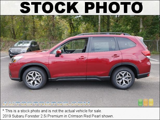Stock photo for this 2019 Subaru Forester 2.5i Premium 2.5 Liter DI DOHC 16-Valve VVT Flat 4 Cylinder Lineartronic CVT Automatic