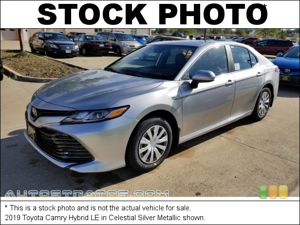 Stock photo for this 2019 Toyota Camry LE 2.5 Liter DOHC 16-Valve Dual VVT-i 4 Cylinder Gasoline/Electric ECVT Automatic