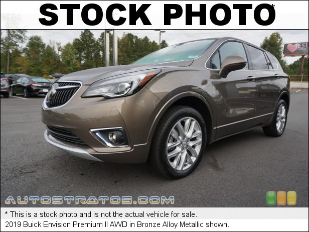 Stock photo for this 2019 Buick Envision Premium II AWD 2.0 Liter Turbocharged DOHC 16-Valve VVT 4 Cylinder 6 Speed Automatic