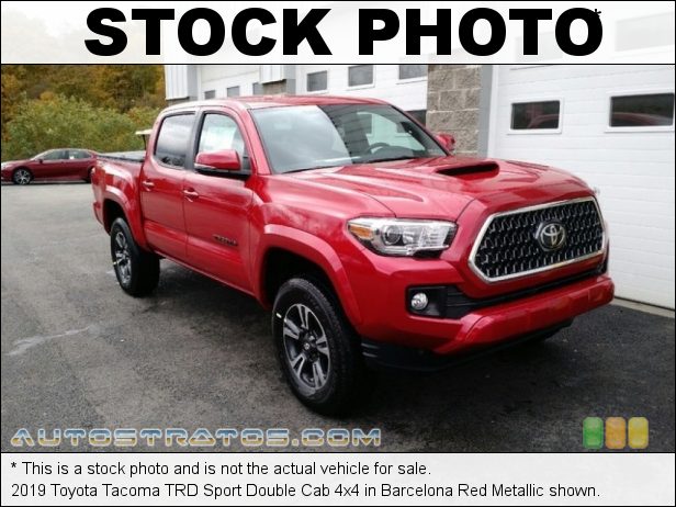 Stock photo for this 2019 Toyota Tacoma TRD Sport Double Cab 4x4 3.5 Liter DOHC 24-Valve VVT-i V6 6 Speed Automatic