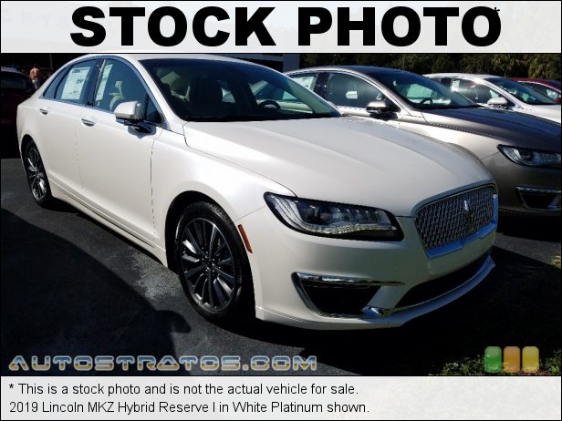 Stock photo for this 2019 Lincoln MKZ Hybrid Reserve I 2.0 Liter Atkinson Cycle DOHC 16-Valve Ti-VCT 4 Cylinder Gasolin 6 Speed Automatic