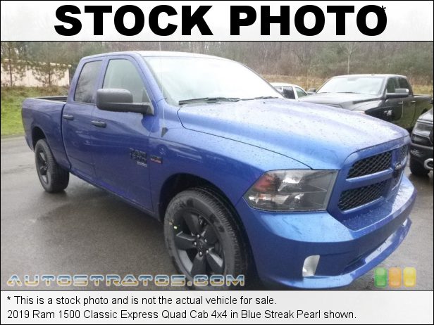 Stock photo for this 2019 Ram 1500 Classic Quad Cab 4x4 5.7 Liter OHV HEMI 16-Valve VVT MDS V8 8 Speed Automatic