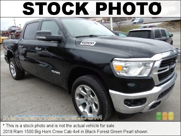 Stock photo for this 2019 Ram 1500 Big Horn Crew Cab 4x4 5.7 Liter OHV HEMI 16-Valve VVT MDS V8 8 Speed Automatic