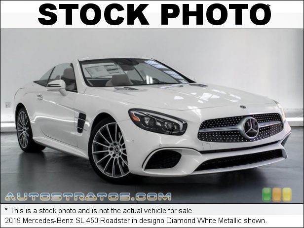Stock photo for this 2019 Mercedes-Benz SL 450 Roadster 3.0 Liter DI biturbo DOHC 24-Valve VVT V6 9 Speed Automatic