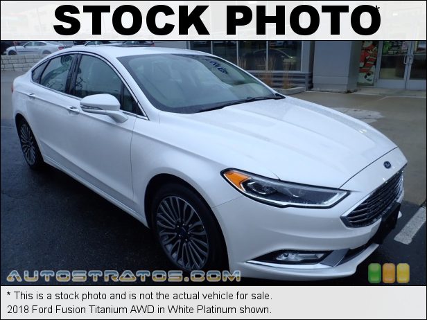 Stock photo for this 2018 Ford Fusion Titanium AWD 2.0 Liter Turbocharged DOHC 16-Valve EcoBoost 4 Cylinder 6 Speed Automatic