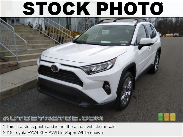 Stock photo for this 2019 Toyota RAV4 XLE AWD 2.5 Liter DOHC 16-Valve Dual VVT-i 4 Cylinder 8 Speed ECT-i Automatic