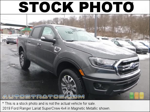 Stock photo for this 2019 Ford Ranger Lariat SuperCrew 4x4 2.3 Liter Turbocharged DI DOHC 16-Valve EcoBoost 4 Cylinder 10 Speed Automatic