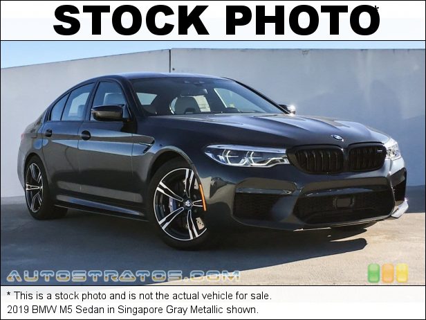 Stock photo for this 2019 BMW M5 Sedan 4.4 Liter M TwinPower Turbocharged DOHC 32-Valve VVT V8 8 Speed Automatic