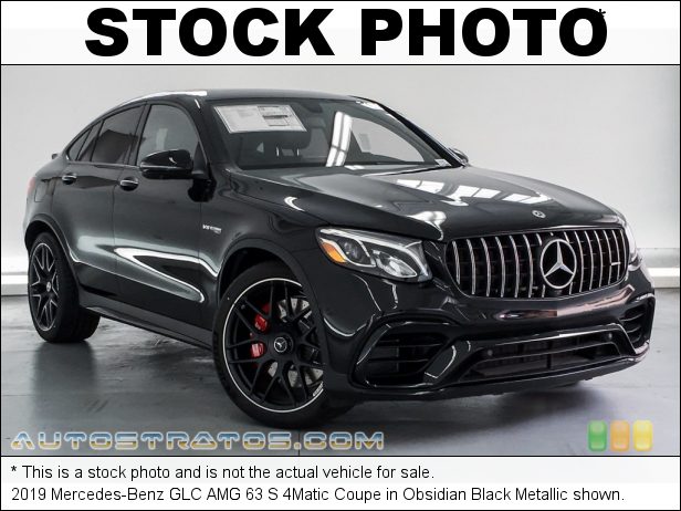 Stock photo for this 2019 Mercedes-Benz GLC AMG 4Matic Coupe 4.0 Liter AMG biturbo DOHC 32-Valve VVT V8 9 Speed Automatic
