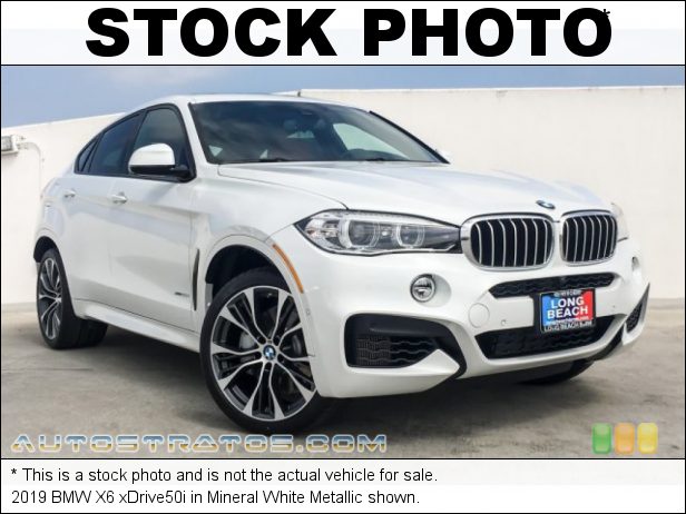 Stock photo for this 2019 BMW X6 xDrive50i 4.4 Liter DI TwinPower Turbocharged DOHC 32-Valve VVT V8 8 Speed Sport Automatic