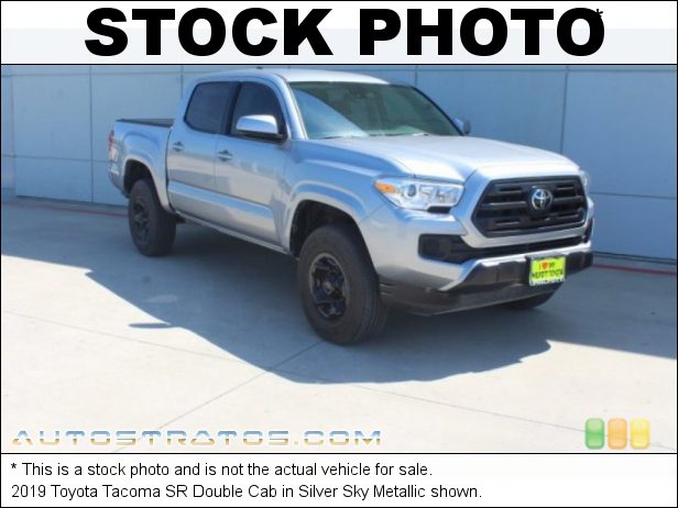 Stock photo for this 2019 Toyota Tacoma SR Double Cab 2.7 Liter DOHC 16-Valve VVT-i 4 Cylinder 6 Speed Automatic