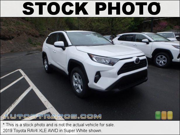 Stock photo for this 2019 Toyota RAV4 XLE 2.5 Liter DOHC 16-Valve Dual VVT-i 4 Cylinder 8 Speed ECT-i Automatic