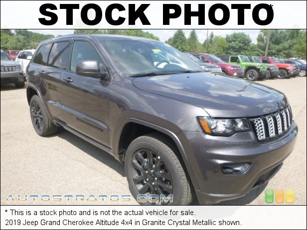 Stock photo for this 2019 Jeep Grand Cherokee 4x4 3.6 Liter DOHC 24-Valve VVT V6 8 Speed Automatic