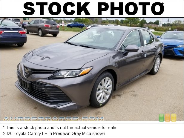 Stock photo for this 2020 Toyota Camry LE 2.5 Liter DOHC 16-Valve Dual VVT-i 4 Cylinder 8 Speed Automatic