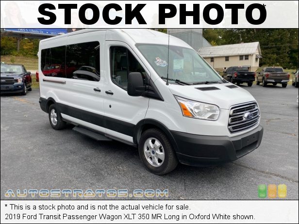 Stock photo for this 2019 Ford Transit Passenger Wagon XLT 350 MR Long 3.7 Liter DOHC 24-Valve Ti-VCT V6 6 Speed Automatic